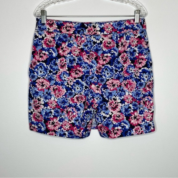 Talbots Blue and Pink Floral Wrap Front Skort - Picture 9 of 14